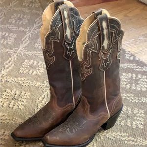 Leather cowboy boots